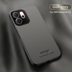 Luxury Leather Texture Magnetic Phone Case - Shockproof Bumper Cover for OPPO RENO 14F - 5G (GRAY)