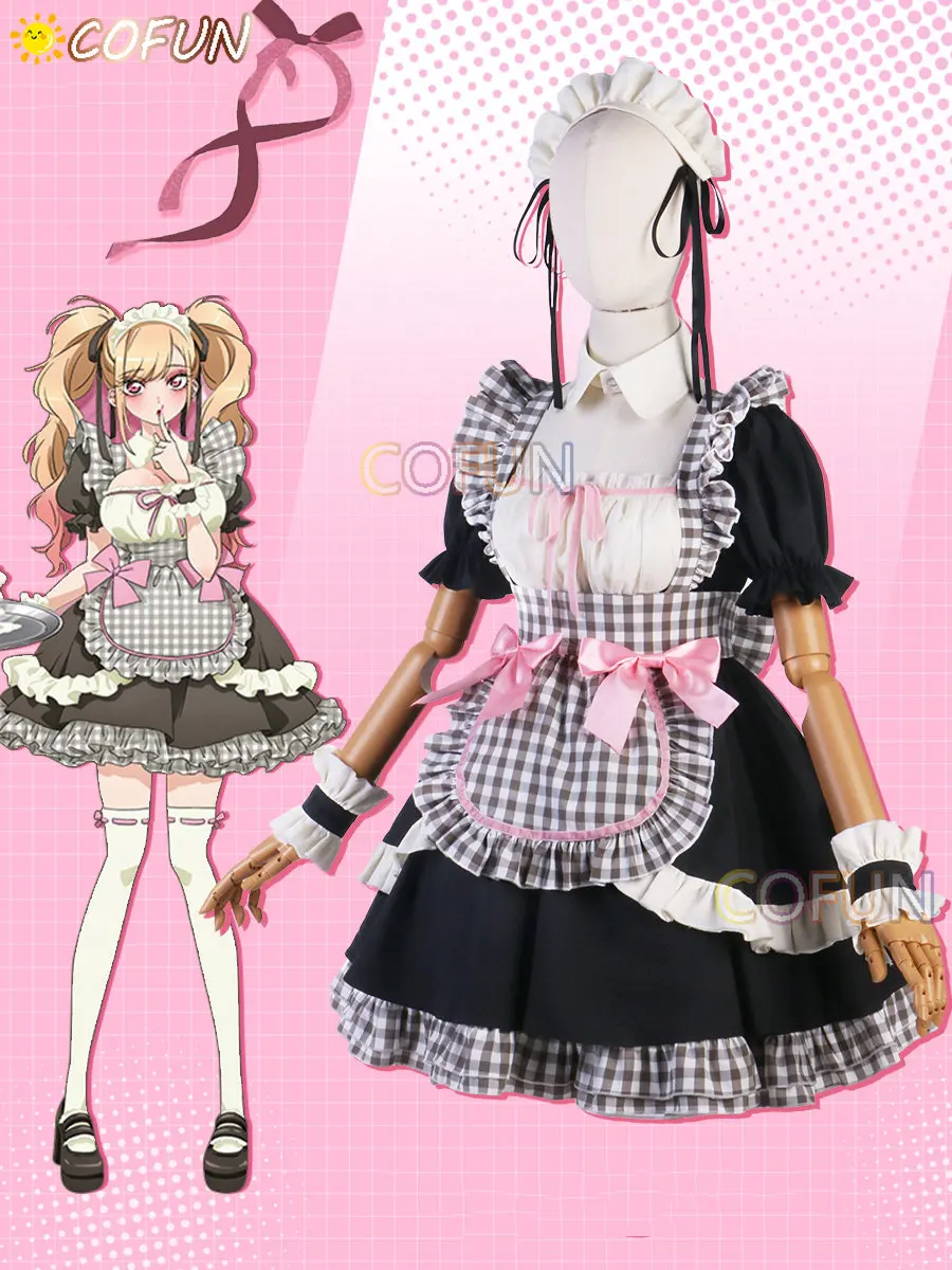 

COFUN My Dress-Up Darling Kitagawa Marin Maid Dress Anime Cosplay Costume Women Halloween
