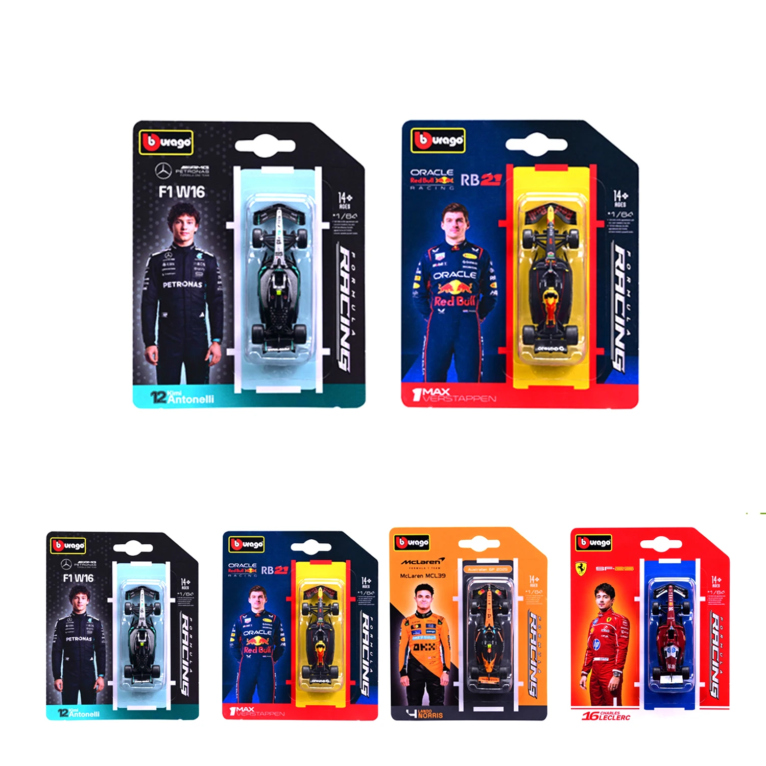 Deluxe 1:64 Scale Formula Racing Die-Cast Car Toy Collection