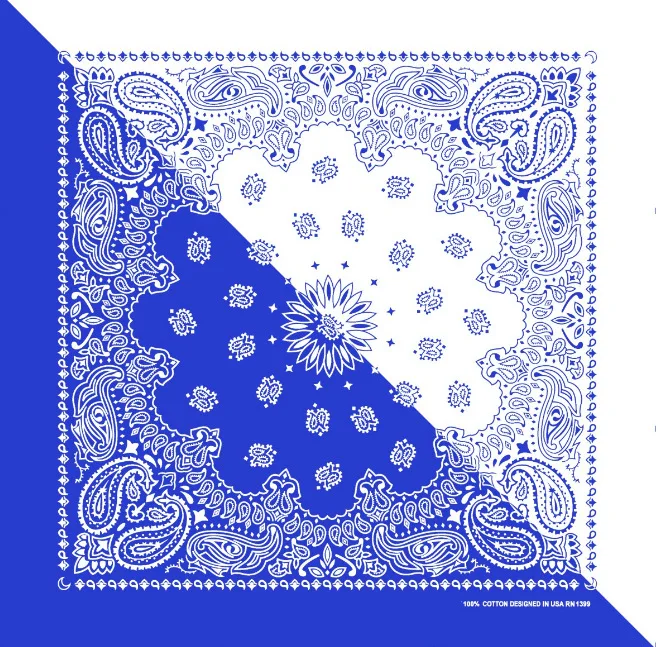 6 colors Paisley Double Color Block Cotton Pocket Square Scarf Headband Tie Dye Bandanas Neck For Women Men Boys Girls