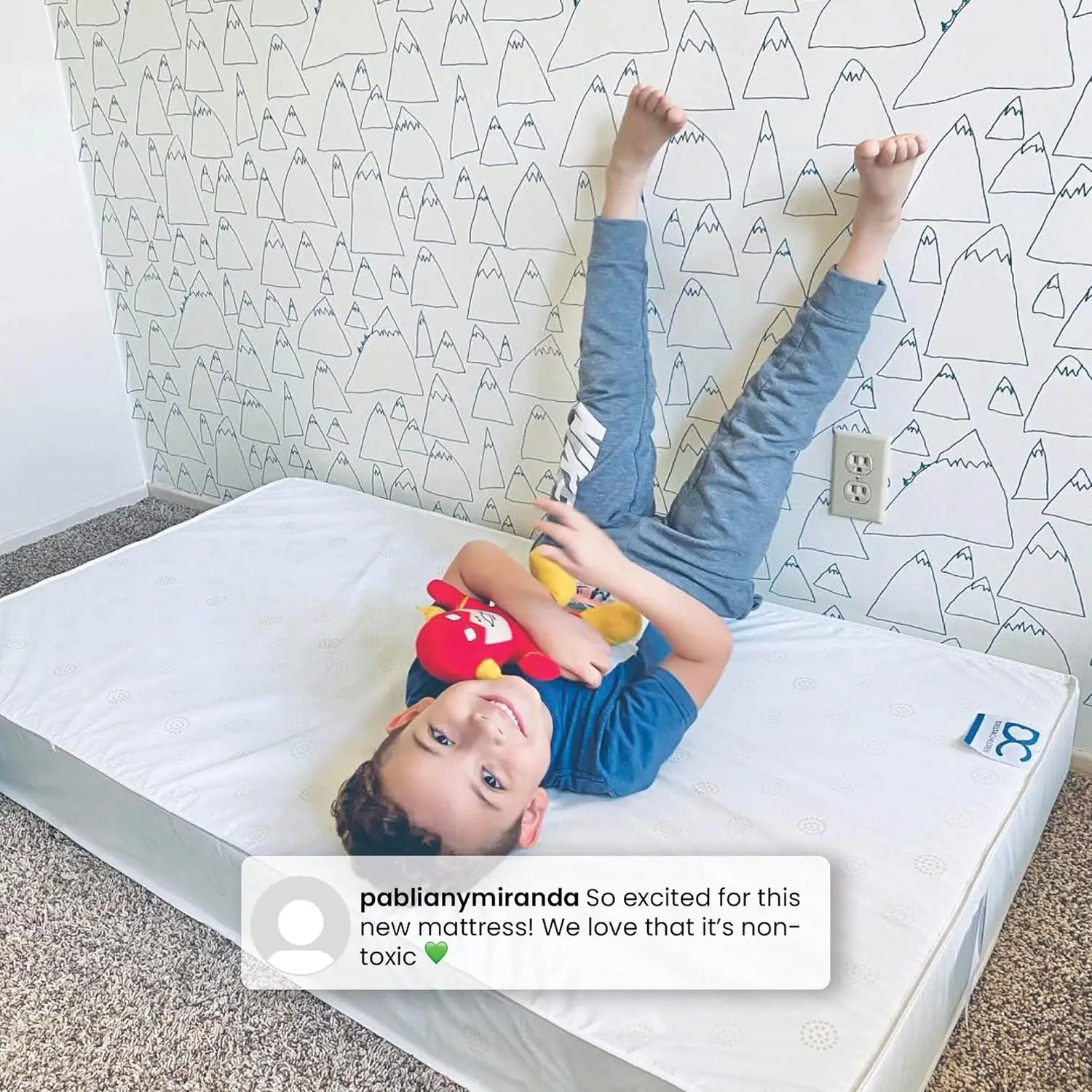 Children Twinkle Galaxy Dual Sided Crib and Toddler Mattress-Premium Sustainably Sourced Fiber Core-Waterproof GREEN
