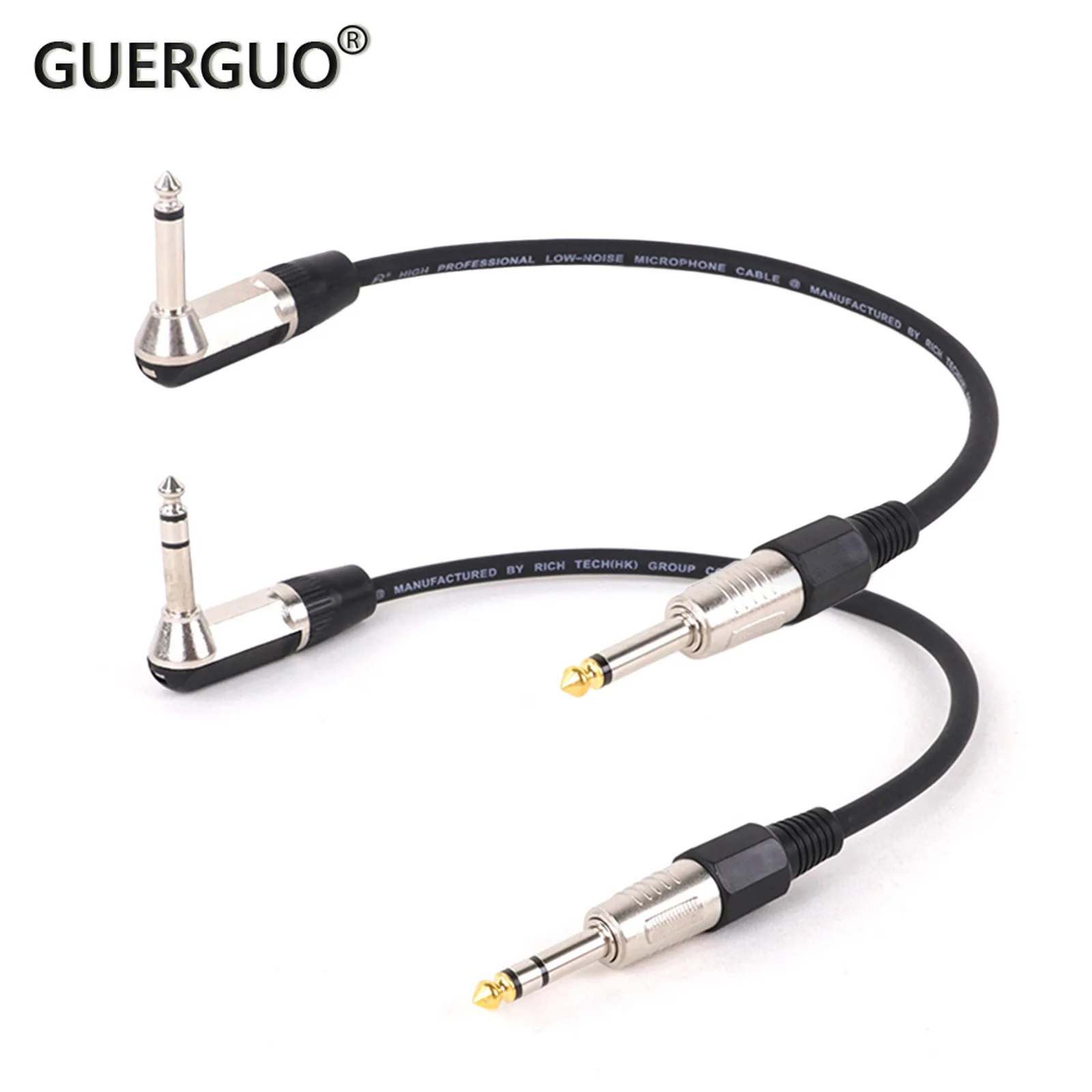 1 Stück 1/4 ''trs/rs Gitarren-Patchkabel 6,35mm männliches Stereo/Mono-Buchse Audio-symmetrisches Kabel für E-Gitarren-Bass-Keyboard-Mixer