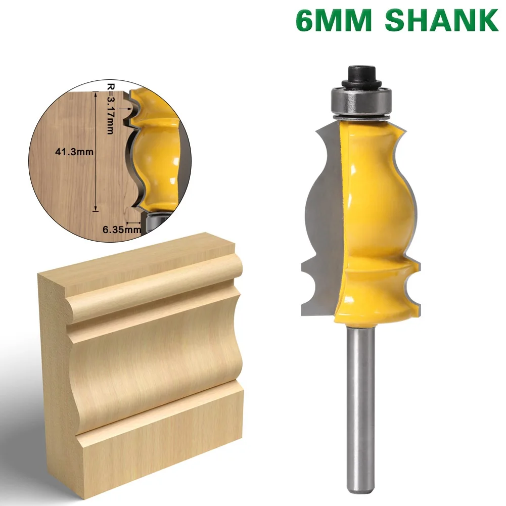

1PC 6mm Shank Architectural Cemented Carbide Molding Router Bit Trimming Wood Milling Cutter for Woodwork Cutter Power Tools