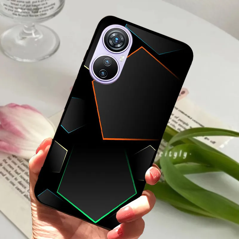 Animal Cartoon Soft Silicone Black Phone Case, 6.67 Premium Cover