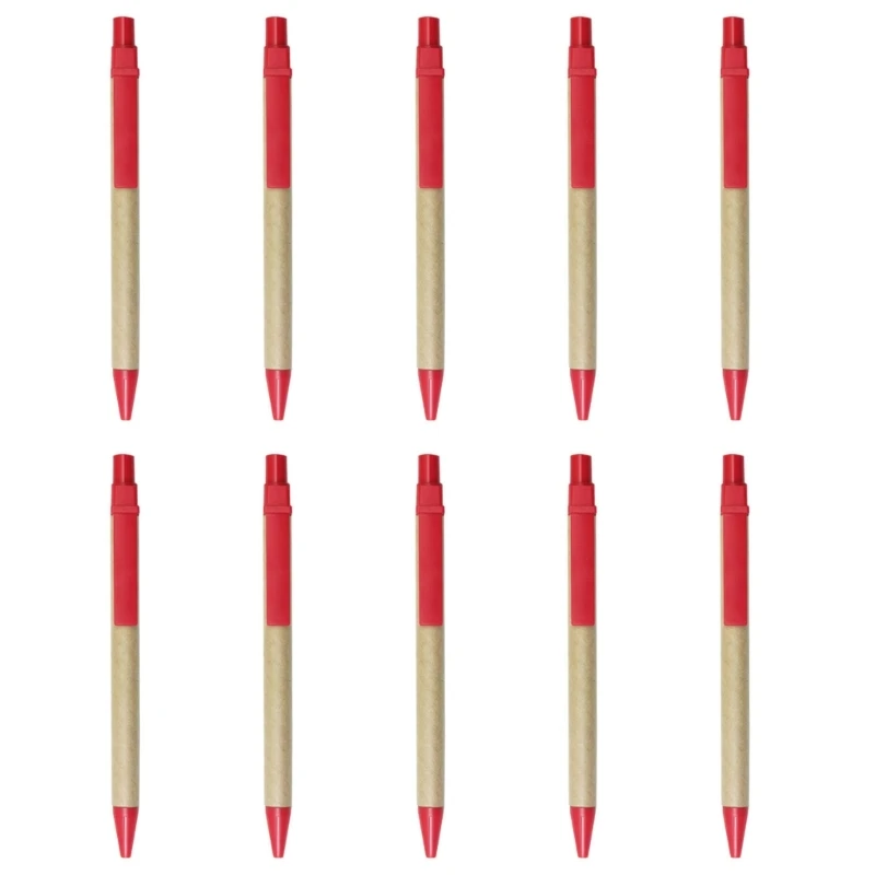 Retractable Ballpoint Pens - Blue Refillable Writing Pens 10 Pack