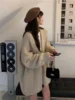 Women Fashion Knitted Cardigan Latern Sleeve Baggy Loose Sweater Coat Fall Winter Spring Coat Solid Chic Tops Casual Cardigans 2