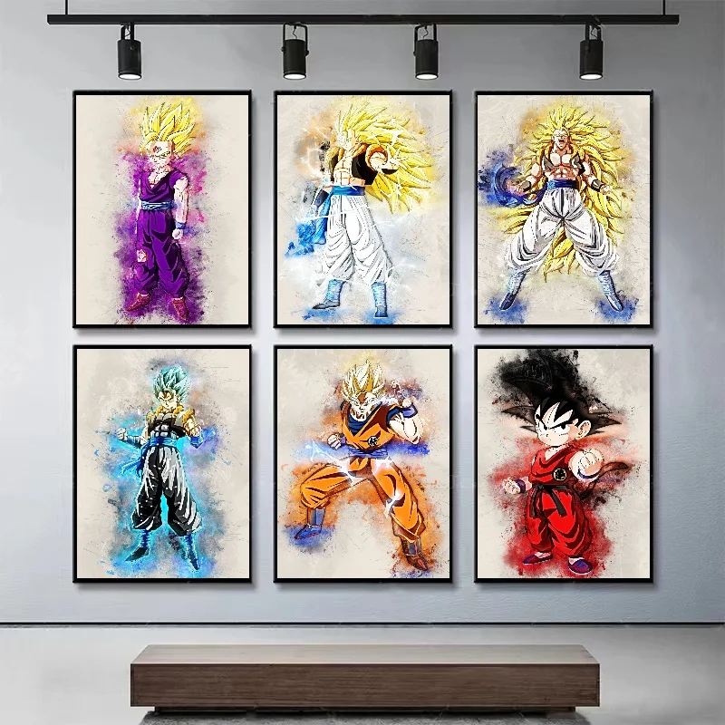 

Vintage Abstract Anime Character Canvas Dragon Ball Gaming Room Decoration Picture Home Living Room Decoration Gifts