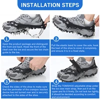 Tomshoo 32 Teeth Ice Gripper Spike for Shoes Anti Slip Hiking Climbing Snow Spikes Crampons Cleats Chain Claws Grips Boots Cover 5