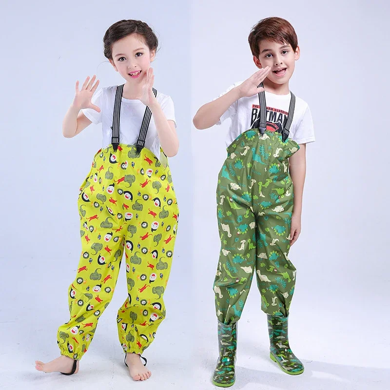 Cartoon Child Rain Pants Sport Boys Bib Overalls Waterproof Girls Jumpsuit Outdoor Toddler Summer Clothes Baby Trousers