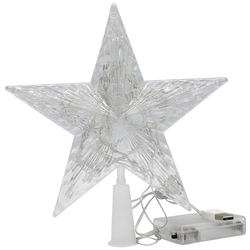 

Decor Tree Top Star Treetop Adornment Shaped Topper Decorate Xmas Decorative Christmas Decoration White Supplies