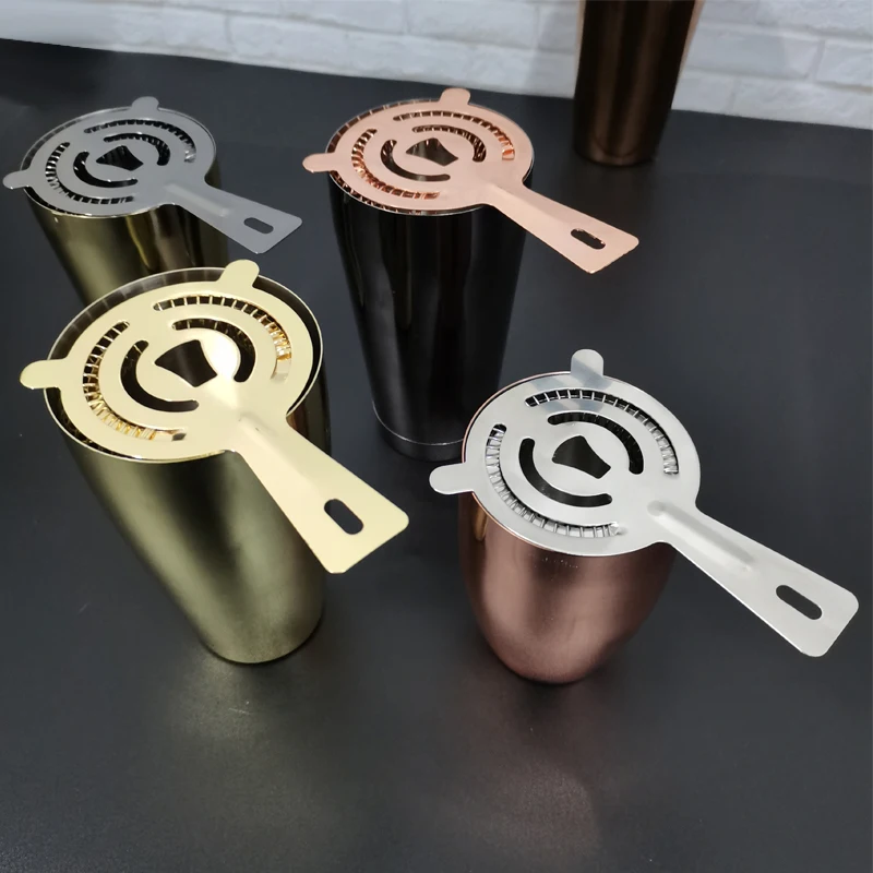 Black/Rose Gold Cocktail Shaker Strainer Professional Stainless Steel Bar Strainer cocktail shaker strainer