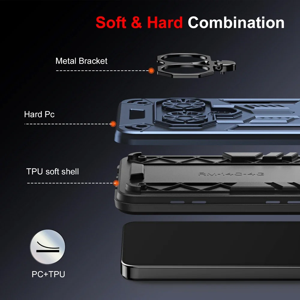 Durable Armor Case with Metal Ring Stand - Enhanced Protection Cover