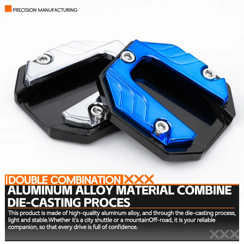 Universal Motorcycle Scooter Bike Kickstand Extender Foot Side Stand Extension Pad Support Plate Aluminum Anti-ski Enlarged Base