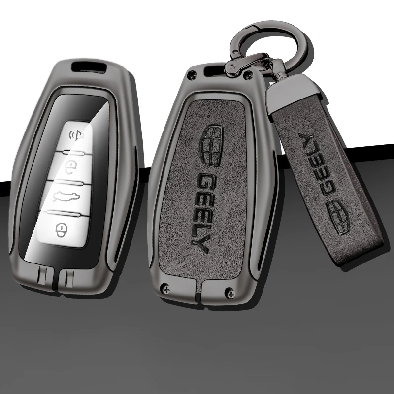 

Alloy Car Key Cover Case for Geely Coolray X6 geometry c Emgrand Global kulrey Hawk GX7 okavango smart Remote Car Accessories