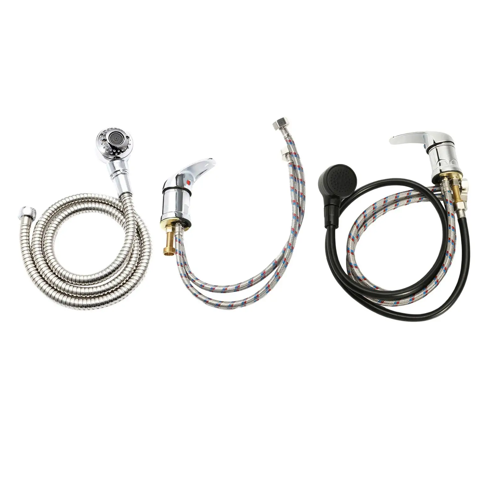 Mixer Tap Bath Sink Faucet Shower Head Spray Hose Push On Washing Hairdresser For Barber Shop Salon Shampoo Accessories 6