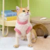 Casaca de polar para gatos con arnés: Abrigo Anti-pelos Emoape