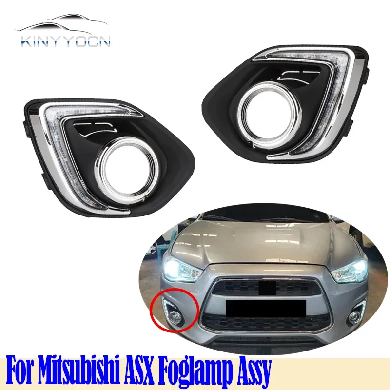 

For Mitsubishi ASX 2013 14 15 16 Front Bumper Fog Light Foglight Fog Lamp Foglamp DRL Day Running Lamp Headlamp