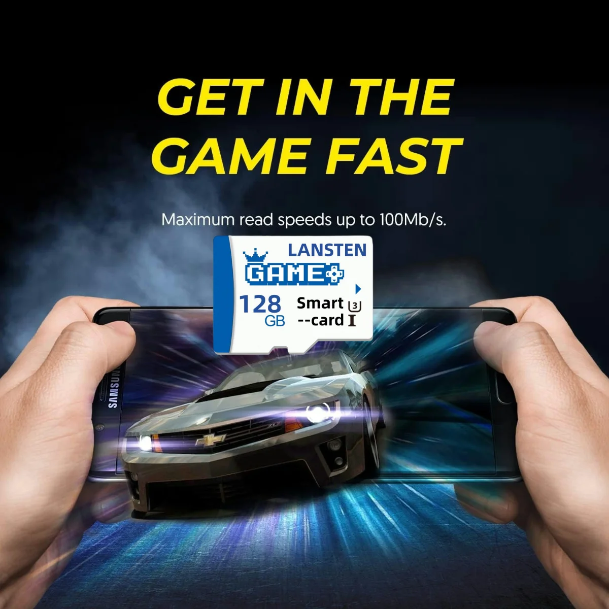 카드 리더기 및 어댑터가 있는 메모리 카드, MicroSDHC U3 U1 A2 A1 C10, 32GB, 64GB, 128GB