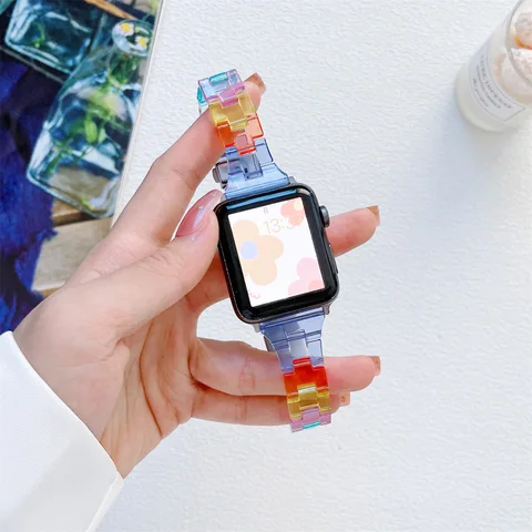 Transparent Band For Apple Watch 44mm 40mm 45mm Series Se 7 6 5 Clear Strap on Smart Iwatch 34 38mm 42mm Bracelet Watchband