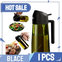 Premium Olive Oil Dispenser with Automatic Lid and Spice Shaker (Upgraded -1PCS - black)