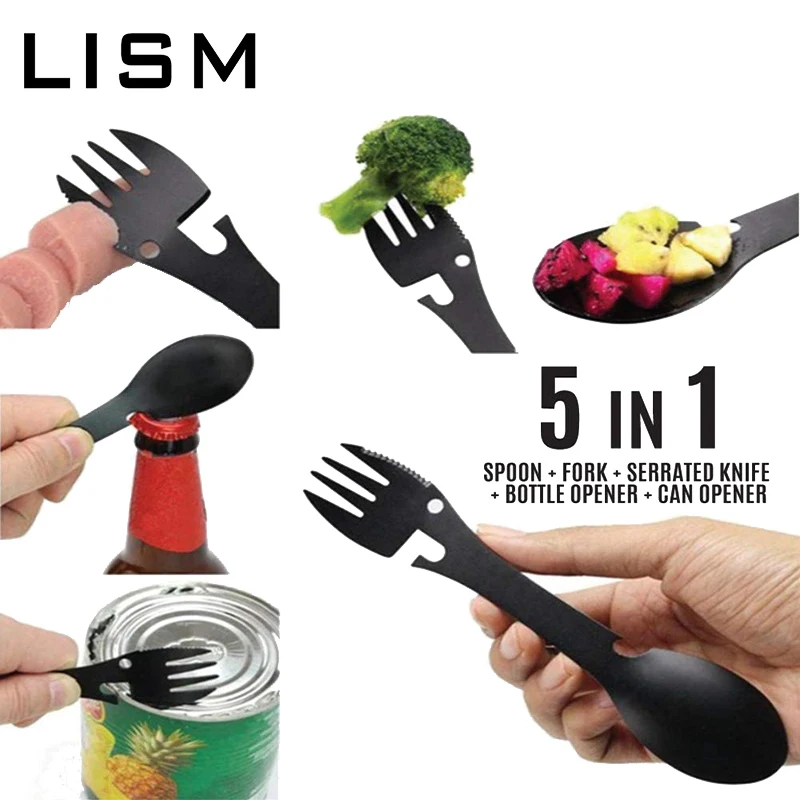 Fourchette Pliante En Céramique En Acier Inoxydable, Couteau Cuillère Pique Nique Camping Vaisselle De Table Pliante Portable
