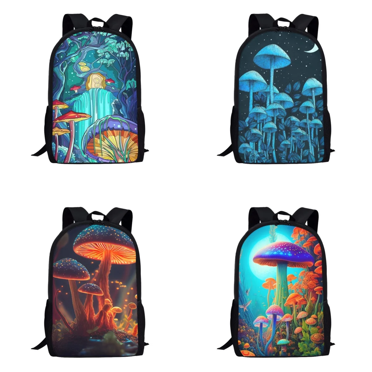 

BELIDOME Mushroom Print Kids Bookbag Student Women Back to School Children Teenager Book Bag Backpacks Mochila Feminina 2023