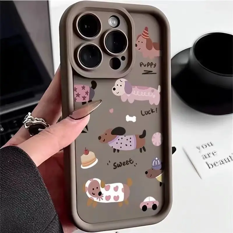 Shockproof Cute Dachshund Bulldog Phone Case Cover