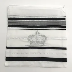 Embroidered Jewish Prayer Shawl Storage Bag (New BBag - Black)