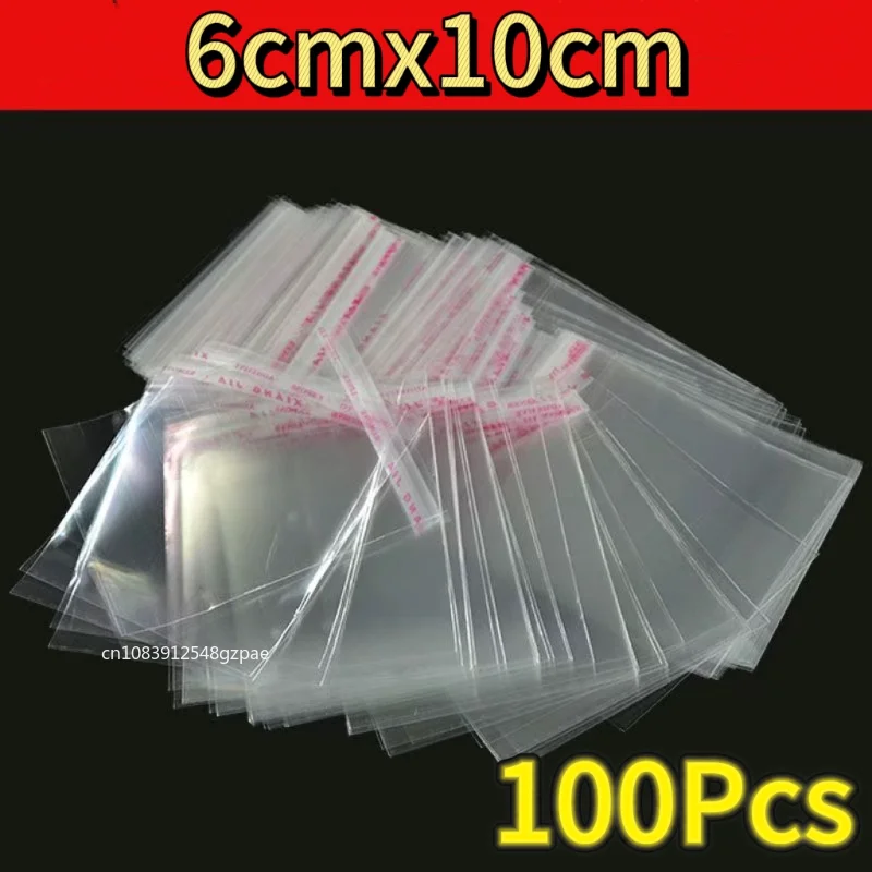 100 stks Meerdere Grootte Clear zelfklevende Cello Cellofaan Zak Zelfsluitende Kleine Plastic Zakken Voor Snoep Verpakking Hersluitbare Zakken - Variant