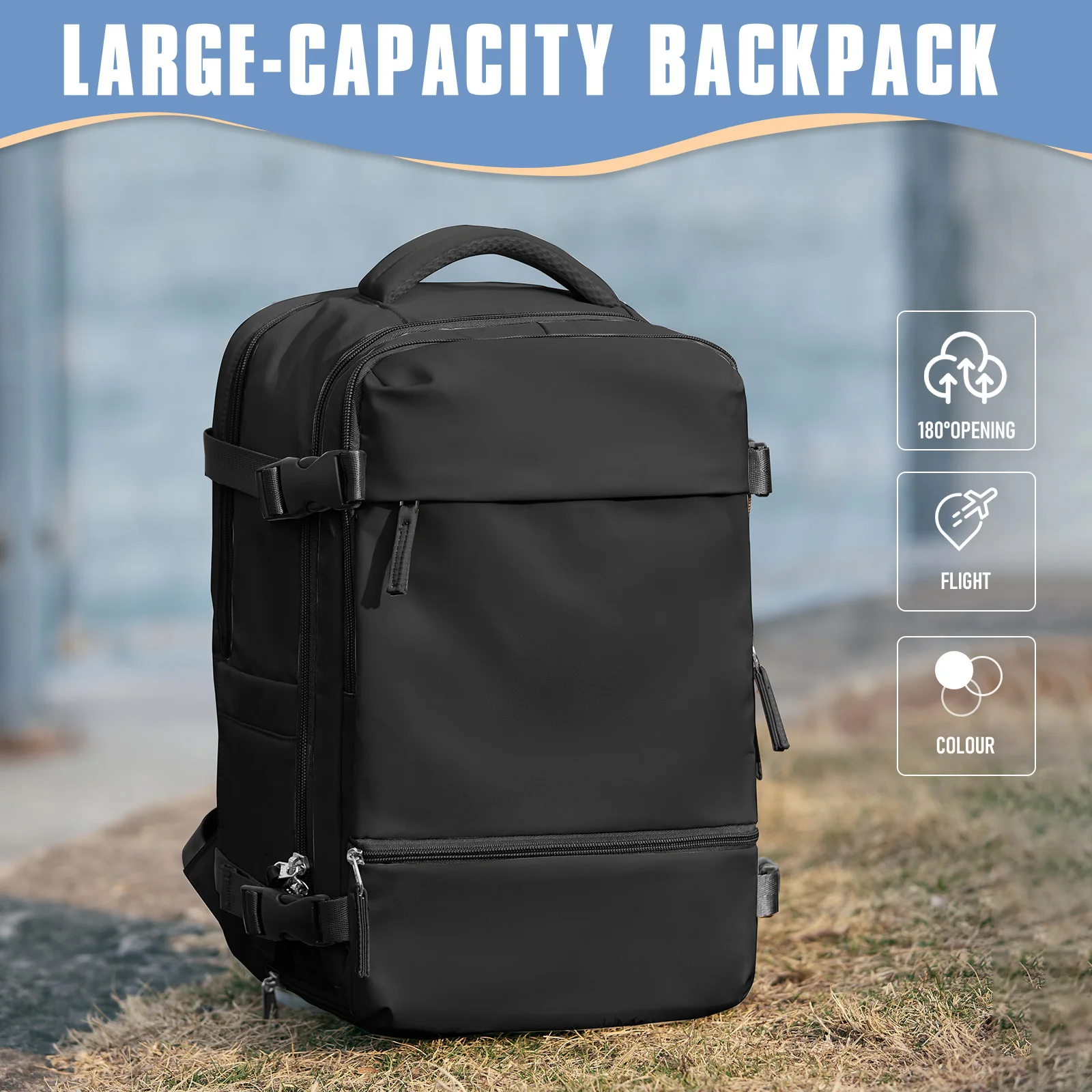 Ryanair 40x20x25 Underseat Cabin Bag Carry On Travel Backpack Cabin Size Rucksack, Hand Luggage Bag Backpack Casual Daypack Bag