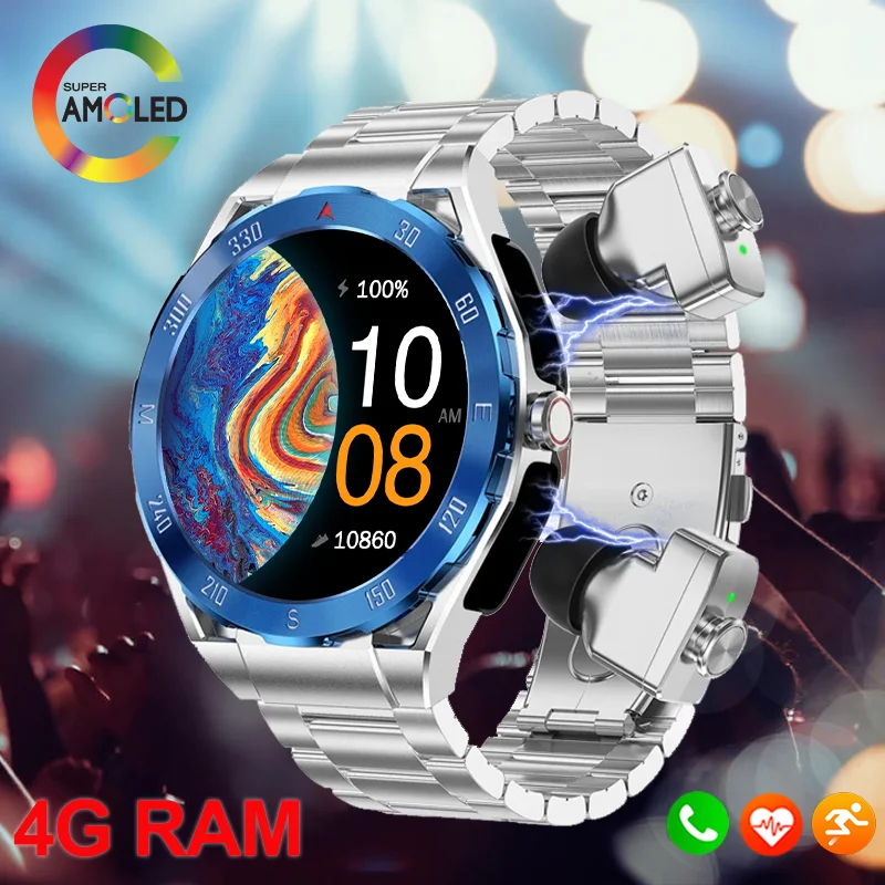 

2024 New AMOLED Smart Watch Men Women GPS Tracker Health 4GB Local Music Playback HD Bluetooth Call Smartwatch For Huawei Xiaomi