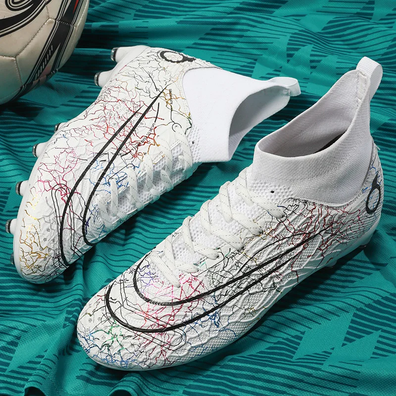 Mens Boys Professional Football Boots TF/FG Soccer Shoes High Ankle Kids Cleats Training Sport Sneakers Outdoor football shoes