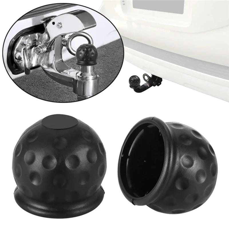 for ball head hitches Ø 50 mm abrasion & dirt protection Trailer Hitch Ball Cover Tow Ball Cover ABS hard plastic with screw Tow Bar Cover car wash proof black Rubber Ball Cover cap 2 inch 