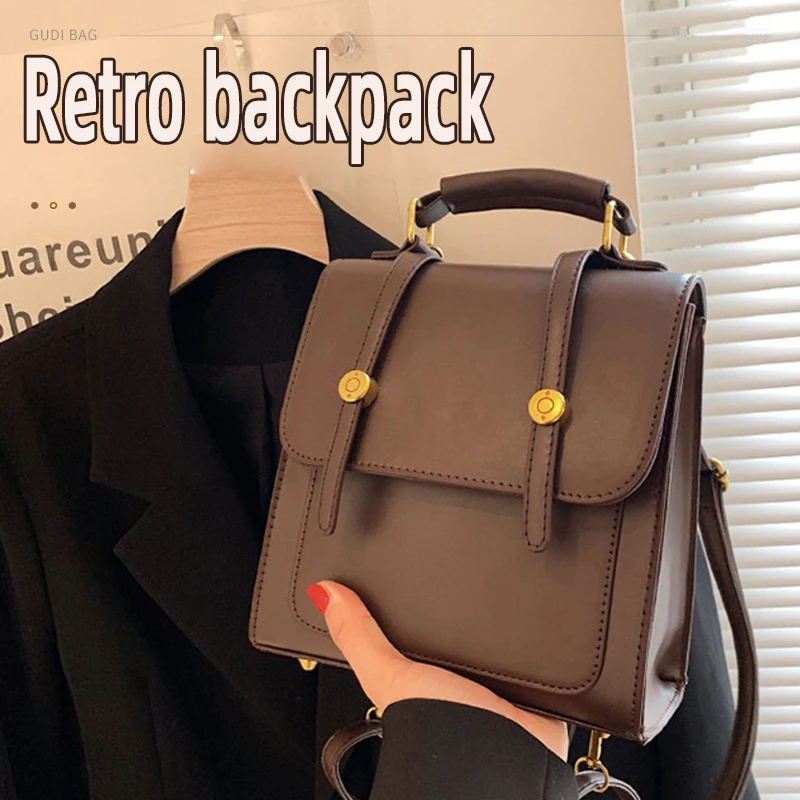 Retrobackpack,threewaystocarryit,nicheschoolbag,British-stylebackpack,commutercrossbodybag,fashionablehandbag-AliExpress1524
