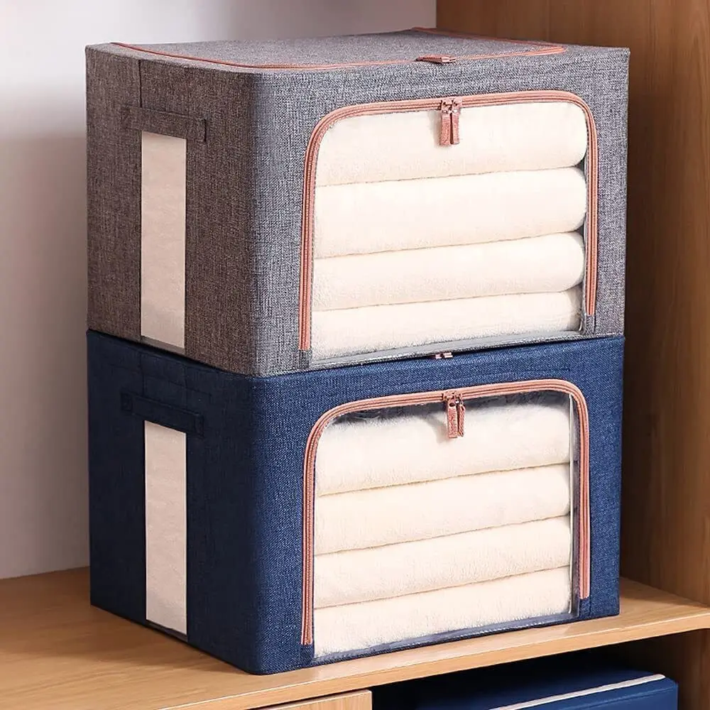 Foldable Leather Clothes Storage Organizer Large Capacity Quilt Blanket Toys Closet Organizer Wardrobe Organizer Boxes Supplies 6