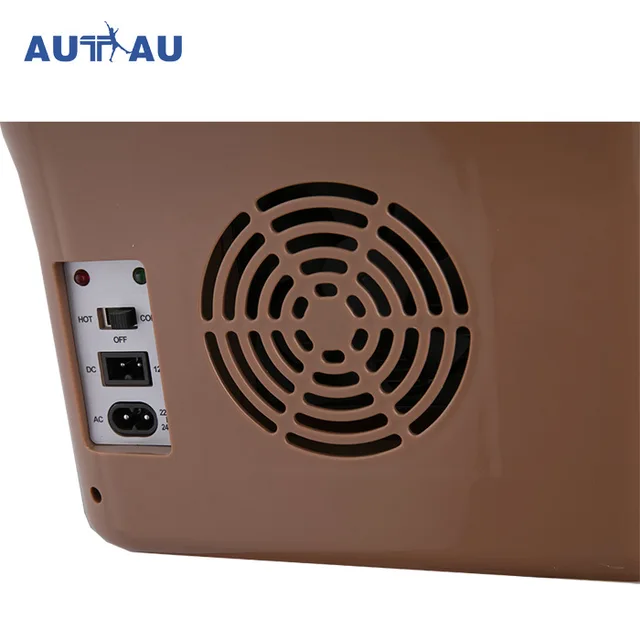 12L Mini Fridge for Dorm Car Home Adjustable Temperature Digital Display Brown Compact Refrigerator student 2