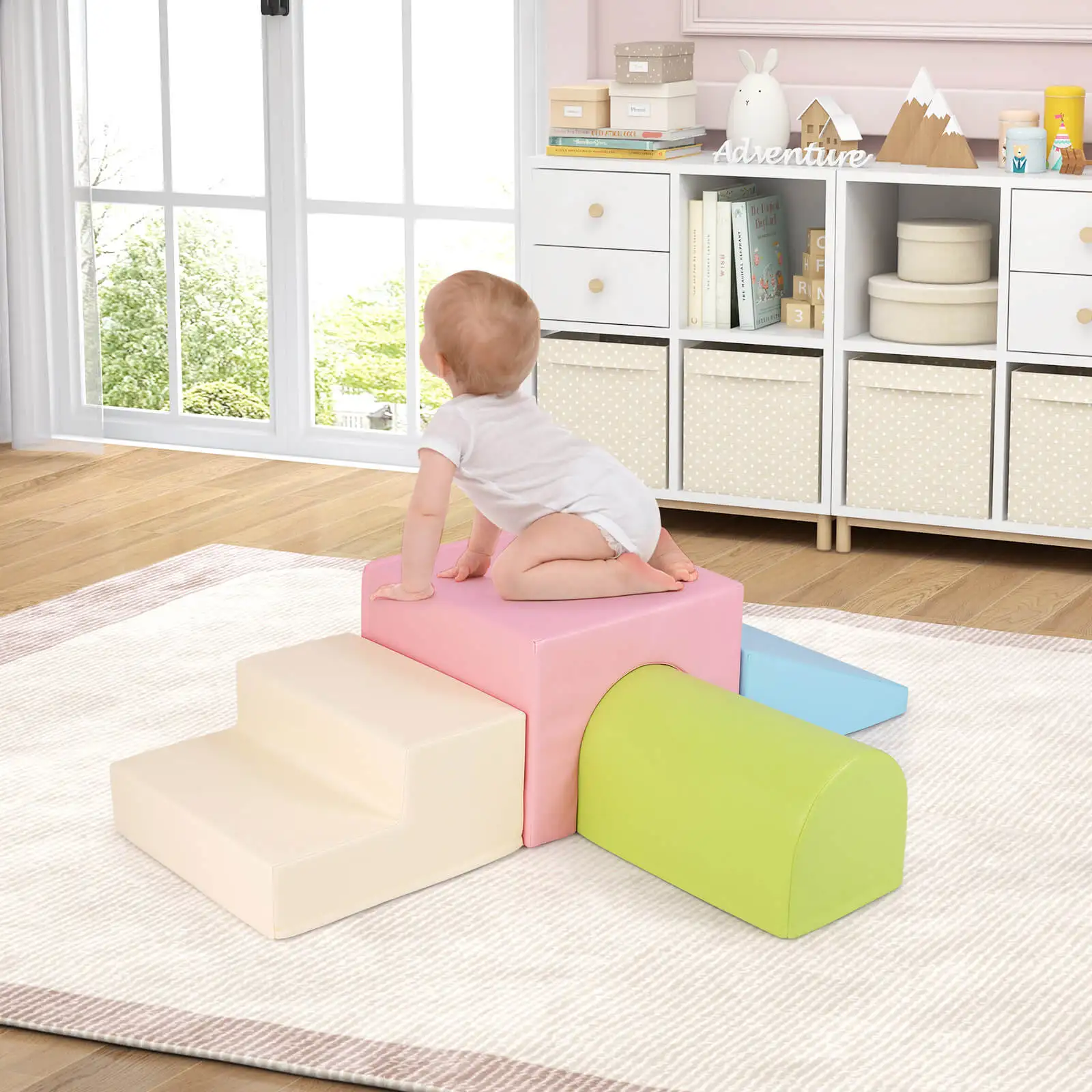Kids Climb and Crawl Activity Playset Blocks w/ Waterproof PU Cover EPE Foam 3