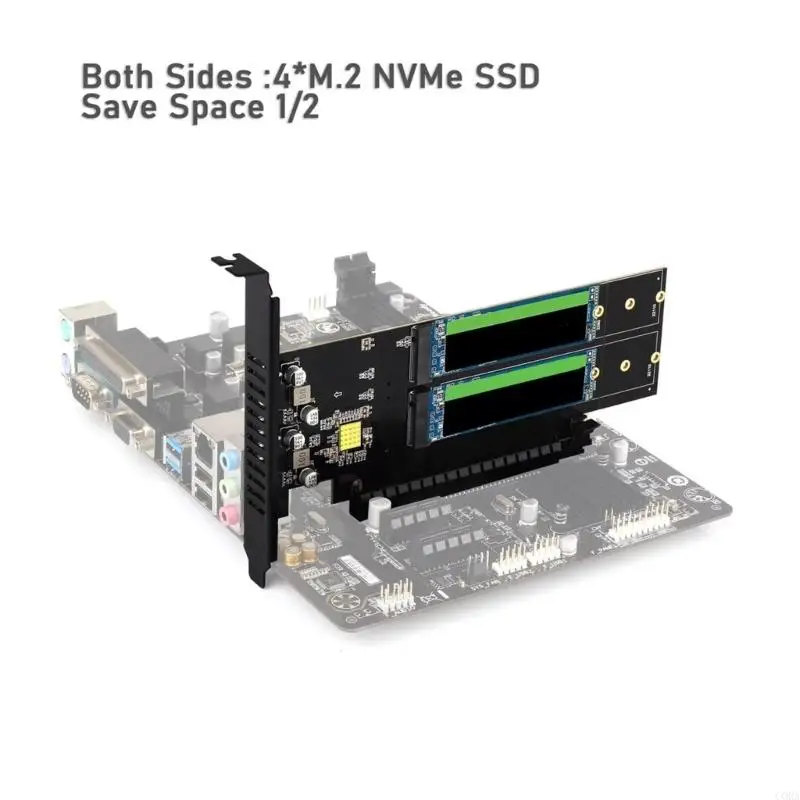 알루미늄 방열판 및 열 패드 냉각 시스템을 갖춘 CORA PCIe4.0 NVMe SSD 확장 카드