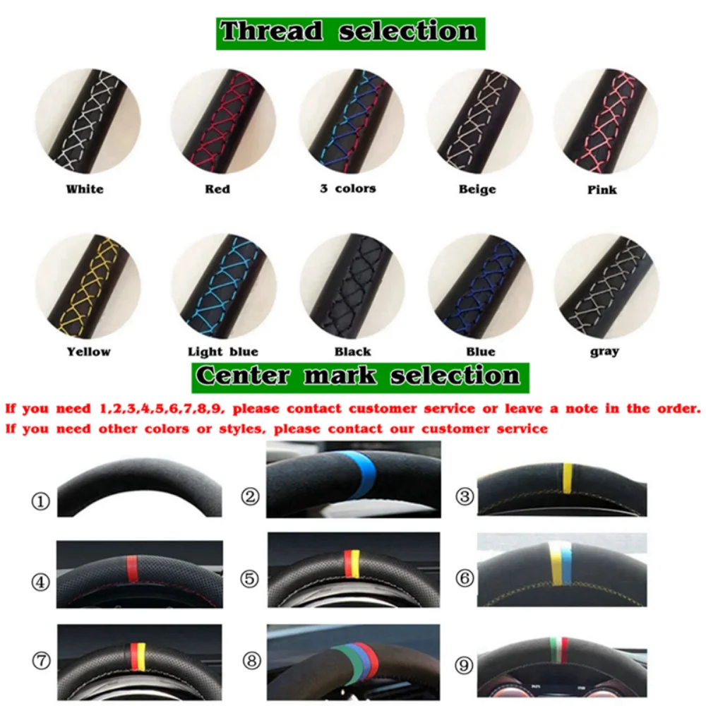 Coprivolante per auto per Mercedes Benz A45 AMG W176 C63 W204 CLA C117 CLS S-Model 2011-2016 Volante in pelle scamosciata fai da te - Image 5