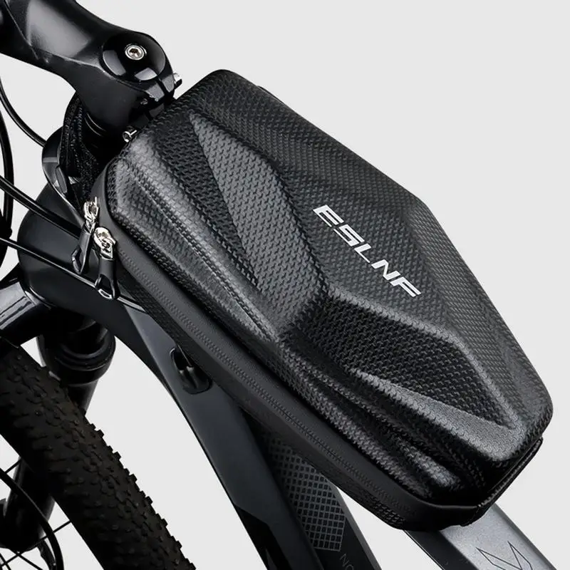 

Bike Handlebar Bag Hard Shell Large Capacity Waterproof Double Zipper Bicycle Front Bag Handlebar Bag Scooter Storage Reflective