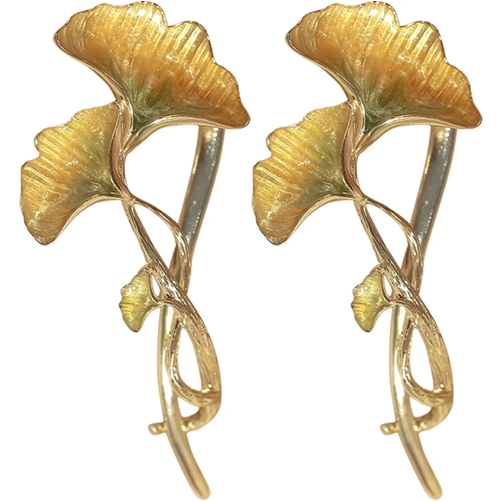 

Клипса для волос Ginkgo из сплава в форме листьев, Женские аксессуары, зажим для пучка, женские клипсы