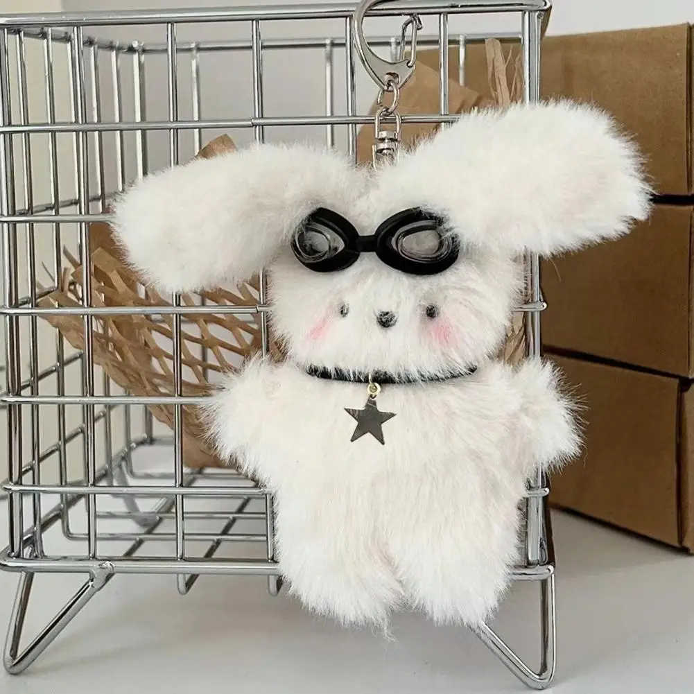 

8cm Keychain Pendant Cozy Touch Rabbit Plush Toy White Bunny Fashion Stuffed Animal Doll Backpack Pendant Couple Gift