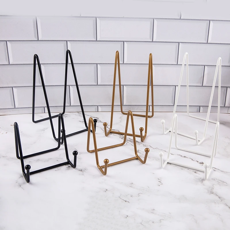 Plate Display Stand Metal Plate Stands Holder Display Pictures Frame Photo Decorative Dish Tabletop Arts plate display stand