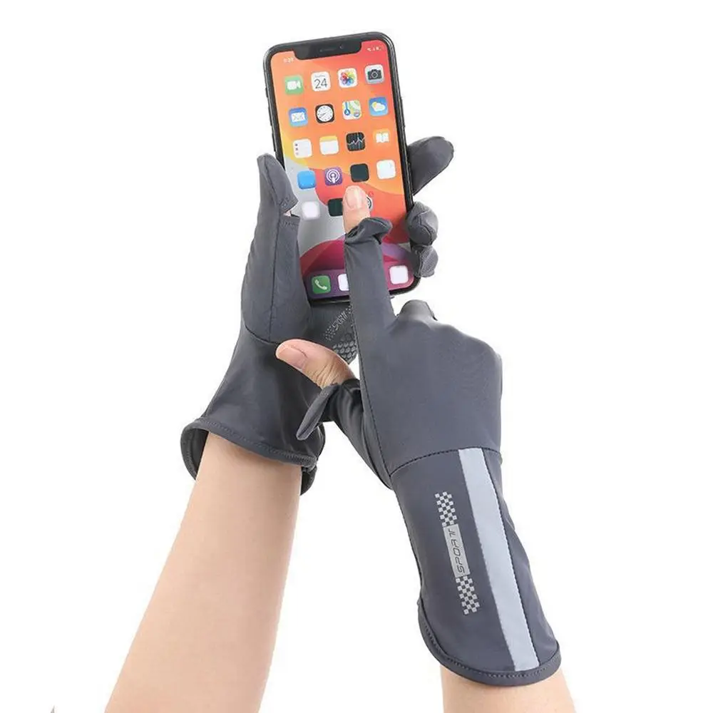 

Finger Anti-UV Gloves Ice Silk Letter Women Driving Gloves Touch Screen Gloves Outdoor Riding Mittens Summer Sunscreen Gloves