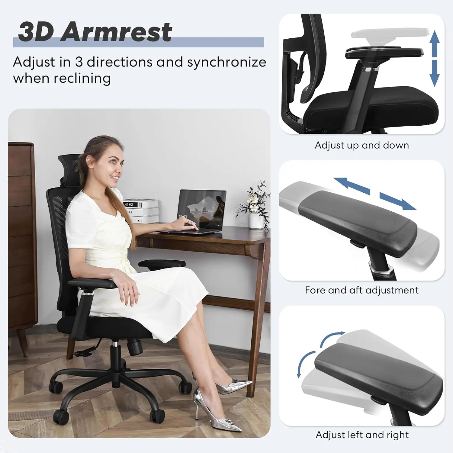 New Mesh Ergonomic Office Computer Desk Chair Flip-up Arms Adjustable Headrests Comfortable Lumbar Support For Home Office 4 New Mesh Ergonomic Office Computer Desk Chair Flip-up Arms Adjustable Headrests Comfortable Lumbar Support For Home Office 4