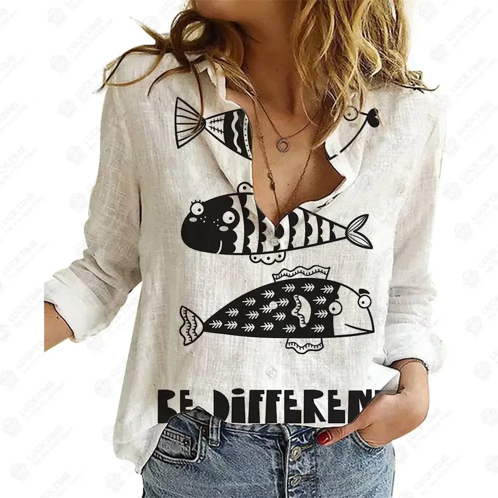 

Long Sleeve Blouse Summer Fashion 3D Print Long-Sleeved Big Size Ladies Shirts Spring Bohemian Loose Fit Slight Strech Regular