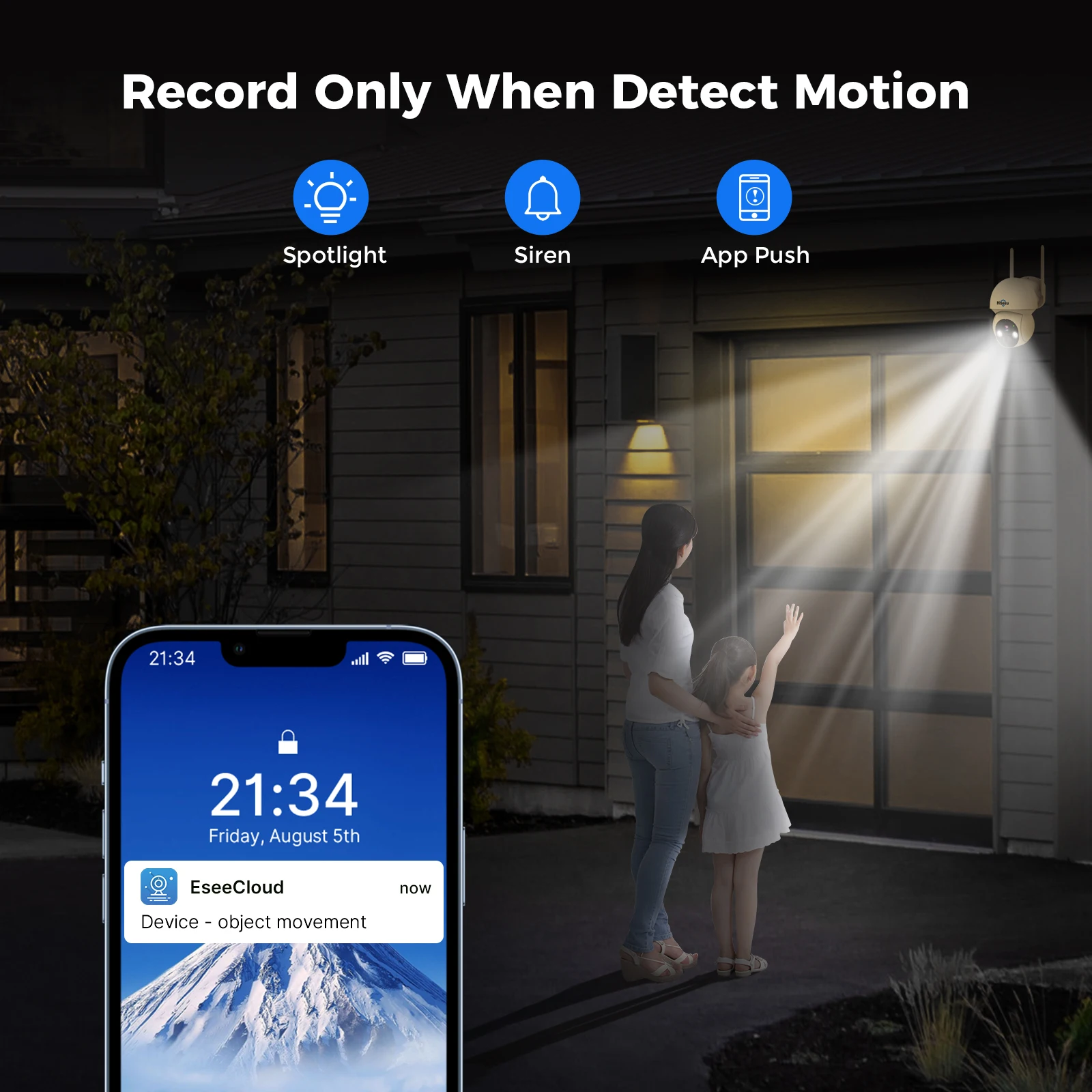 Hiseeu 4MP واي فاي PTZ الشمسية IP كاميرا نظام الأم...