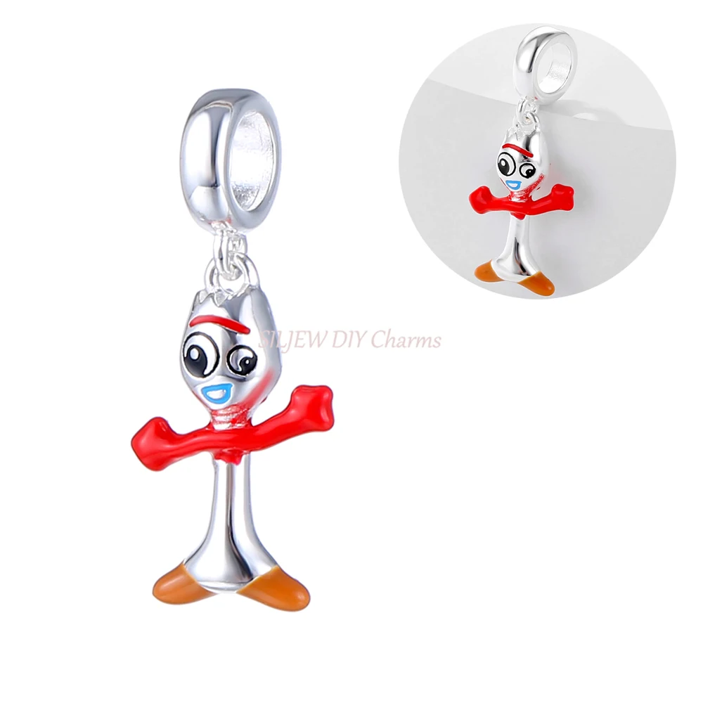 Design Originale Adorabili Giocattoli Forky Ciondolo Charm Fit Pandora Bracciale Perline Per La Creazione Di Gioielli Da Donna