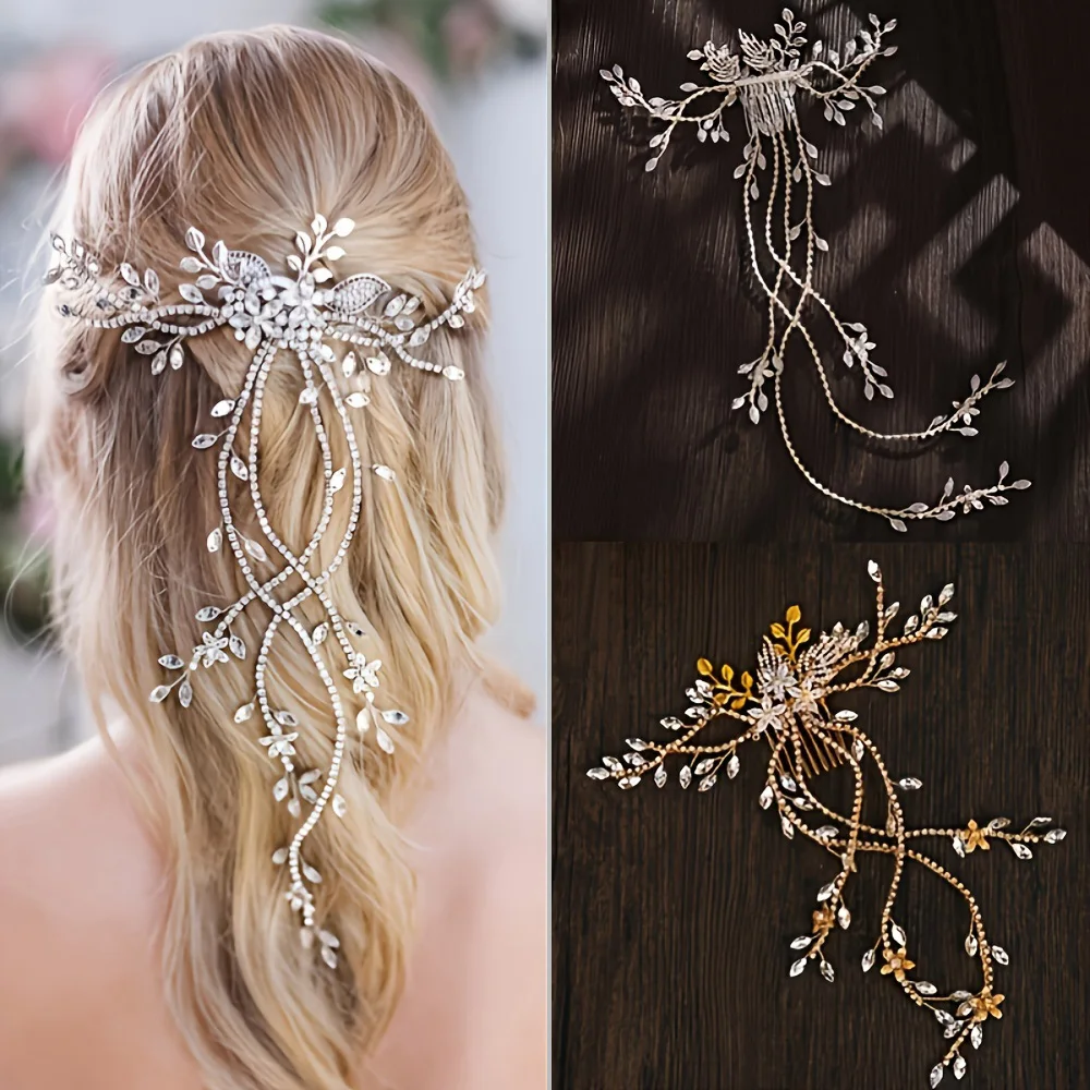 Crystal Pearl Bridal Tiaras Hairbands Hairpins Bridesmaid Diamante Hair Vine Accessories Wedding hair comb hair band Jewelry hair accessories bridal hair accessories