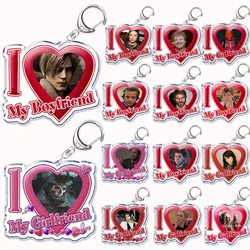 Fashion I Love My Boyfriend Girlfriend Heart Keychain for Women Accessories Bf Gf Key Chain Ring Keychains Jewelry Couple Gift